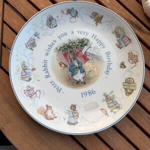 Wedgwood Peter Rabbit 1986 Birthday Plate Made In England 8" Porcelain Collectib